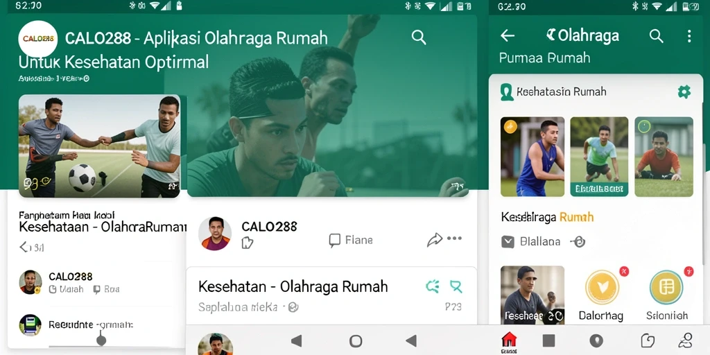 Tampilan antarmuka pengguna yang intuitif dari CALO288 untuk olahraga di rumah.
