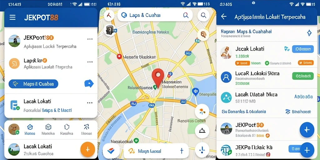 Tampilan antarmuka JEKPOT88 dengan fungsi pelacakan lokasi.