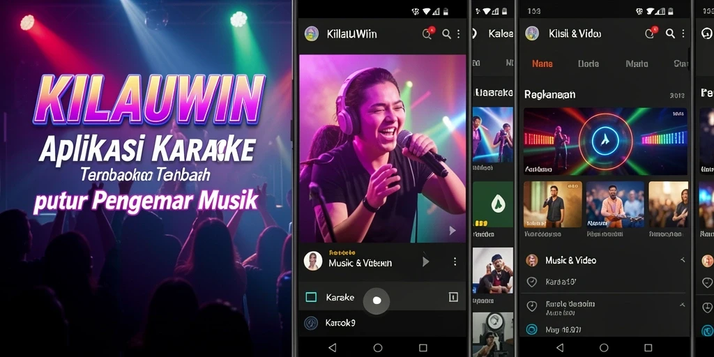 Antarmuka KILAUWIN yang menarik untuk pengalaman Karaoke maksimal.