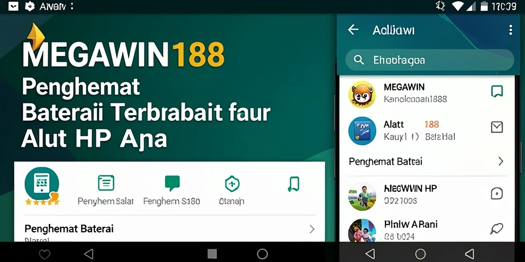 Tampilan antarmuka MEGAWIN188 yang menarik dan fungsional untuk penghematan baterai.