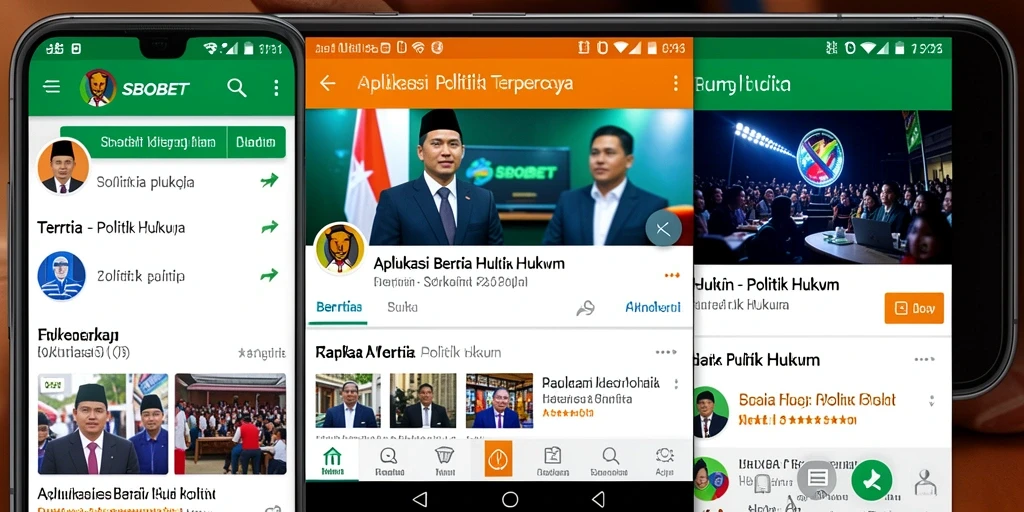 Screenshot utama SBOBET menampilkan antarmuka berita politik hukum yang modern.