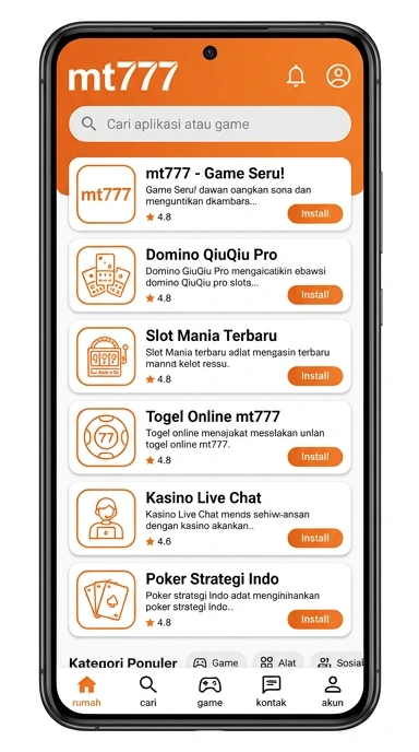 Tampilan katalog aplikasi mt777